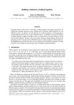 Building a dictionary of affixal negations - VU Research Portal