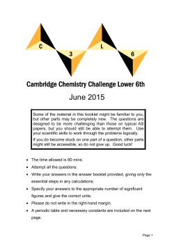 2015 L6 paper - Cambridge Chemistry Challenge