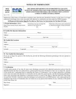 notice of termination - the Oklahoma Department of Environmental