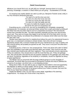 Detail Consciousness