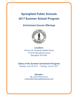 Summer Enrichment Program - Springfield Public Schools