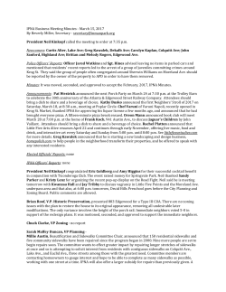 Meeting Minutes - Inman Park Neighborhood Association
