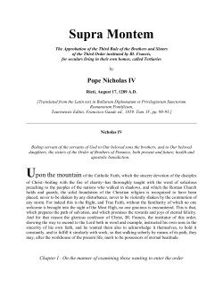 Supra Montem - NAFRA Formation Commission