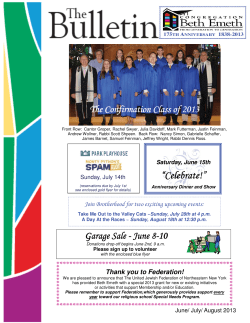 June July August 2013 - Congregation Beth Emeth