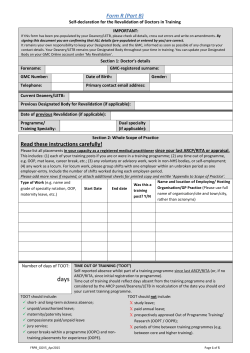 Form R - Pennine GP Training