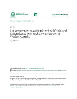 Soil conservation research in New South Wales