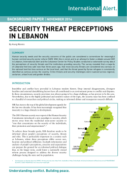 SECURITY THREAT PERCEPTIONS IN LEBANON