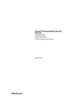 Oracle Communications Security Gateway Essentials Guide