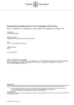 Tilburg University Exploring the personality