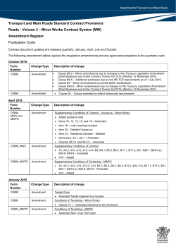 Amendment list  - Department of Transport and Main