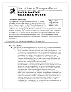 Bard Basics Teacher Guide - Heart of America Shakespeare Festival