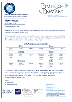 Newsletter - Pimlico Primary