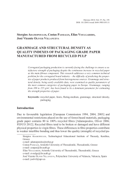 grammage and structural density as quality indexes of packaging