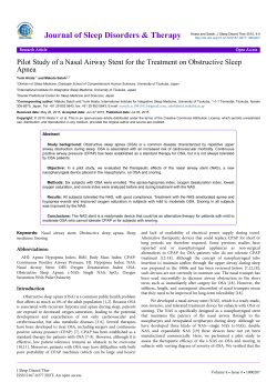 Pilot Study of a Nasal Airway Stent for the Treatment