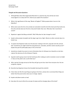 Animal Farm By George Orwell Thought and Discussion Questions 1
