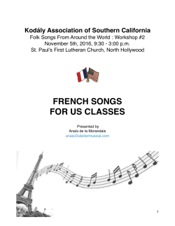 French Songs for US Classes – Anais de la Morandais