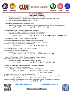 Rules of Exponents