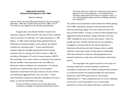 Cybernetics and Art: Cultural Convergence in the 1960s Edward A