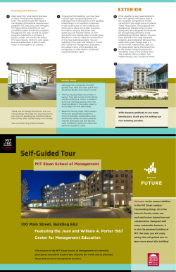 Self-Guided Tour - MIT Sloan School of Management