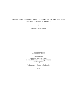 THE SEMIOTICS OF REVIVALIST ISLAM: WOMEN, SPACE, AND