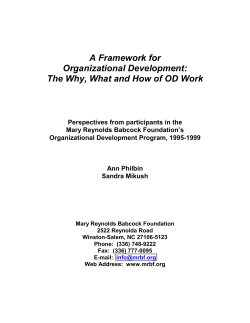 A Framework for Organizational Development