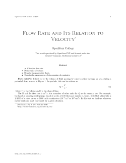 Flow Rate and Its Relation to Velocity