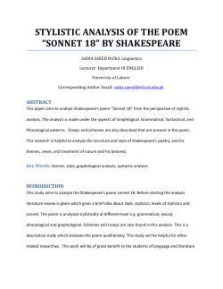 stylistic analysis of the poem “sonnet 18” by