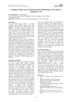 Cloning of 3ABC Gene of Thai Foot and Mouth Disease Virus Type