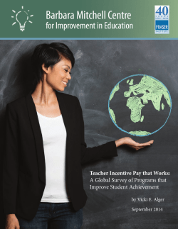 Teacher Incentive Pay that Works: A Global Survey