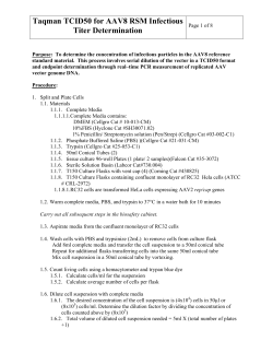 Taqman TCID50 for AAV8 RSM Infectious Titer Determination