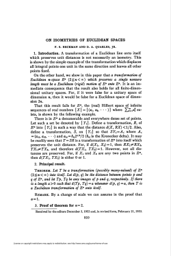ON ISOMETRIES OF EUCLIDEAN SPACES o-l.