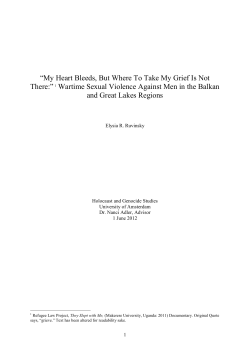 1 Wartime Sexual Violence Against Men in the Balkan and Great Lak