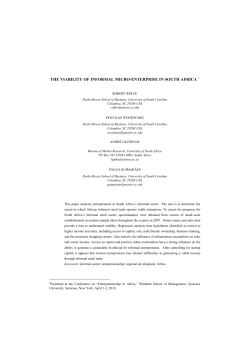 the viability of informal micro-enterprise in south africa