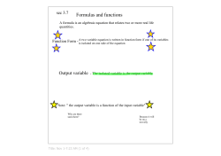 Formulas and functions
