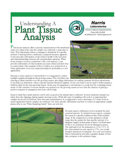 Plant Tissue Analysis