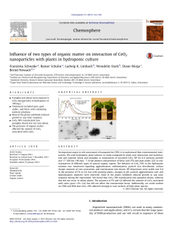 Influence of two types of organic matter on interaction of CeO2