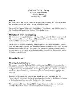 May 10, 2016 - Waltham Public Library