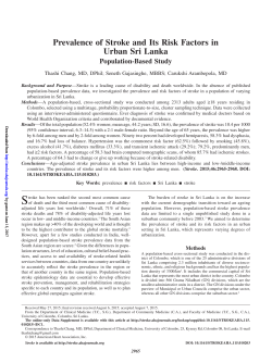 Prevalence of Stroke and Its Risk Factors in Urban