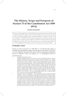 The History, Scope and Prospects of Section 73 of the