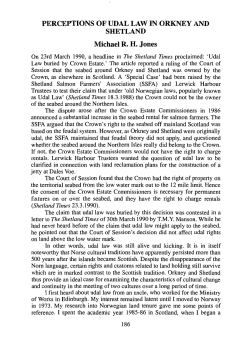 PERCEPTIONS OF UDAL LAW IN ORKNEY AND SHETLAND