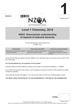 Level 1 Chemistry (90933) 2014