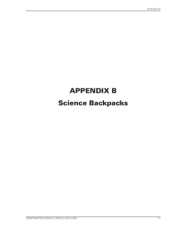 APPENDIX B Science Backpacks