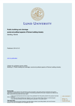 Public building and clientage social and political aspects of Roman