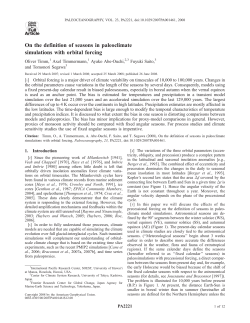 On the definition of seasons in paleoclimate simulations with orbital
