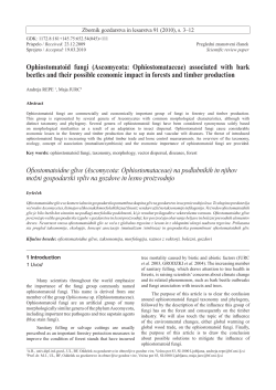 Ophiostomatoid fungi - Gozdarski in&scaron;titut Slovenije