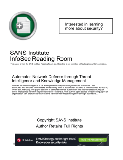 Automated Network Defense through Threat Intelligence and