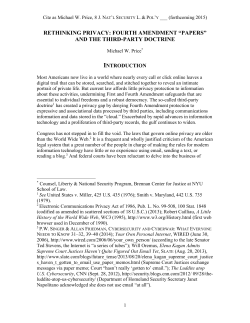 rethinking privacy: fourth amendment