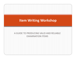 Item Writing Workshop