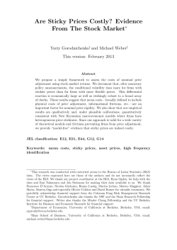 Are Sticky Prices Costly? Evidence From The Stock Market