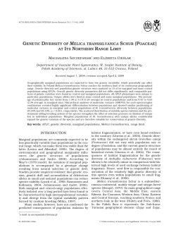 genetic diversity of melica transsilvanica schur (poaceae)